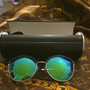 Bulgari Gold and Black Sunglasses